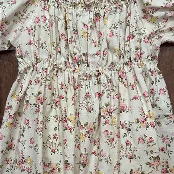 Super Cute Girl’s Cottagecore Floral Puff Sleeve Dress, Size Large (Aprx Size 4) - Picture 5 of 11